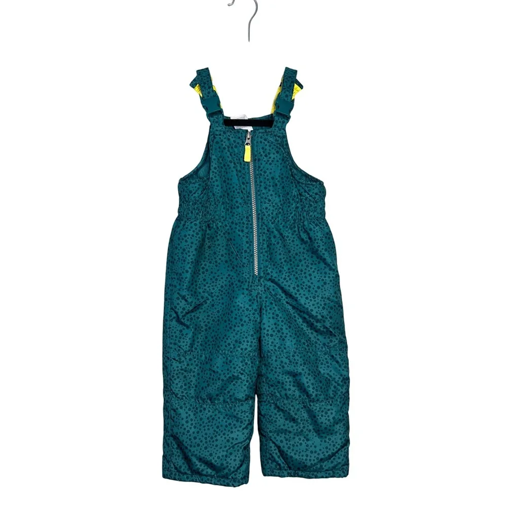 Carters Toddler Snow Bib‎ Size 24 Months Overalls Teal Green Insulated Winter